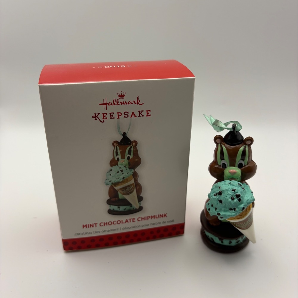 Hallmark Keepsake 2013 Mint Chocolate Chipmunk Christmas Ornament Anita Rogers